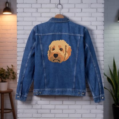 Custom Pet Memorial Embroidered Denim Jacket, Pet Lover Gift, Dog Mom Gift