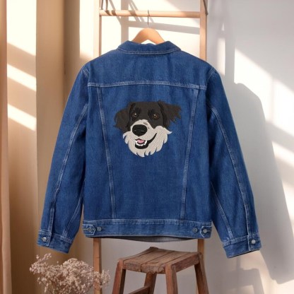 Custom Pet Memorial Embroidered Denim Jacket, Pet Lover Gift, Dog Mom Gift