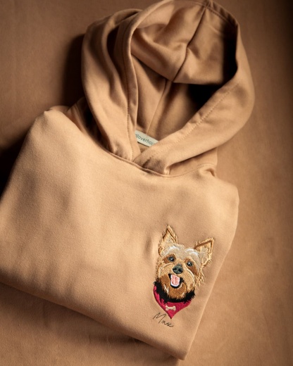 Custom Pet Color Embroidered Sweatshirt T-Shirt - Multiple Pet Portraits Available