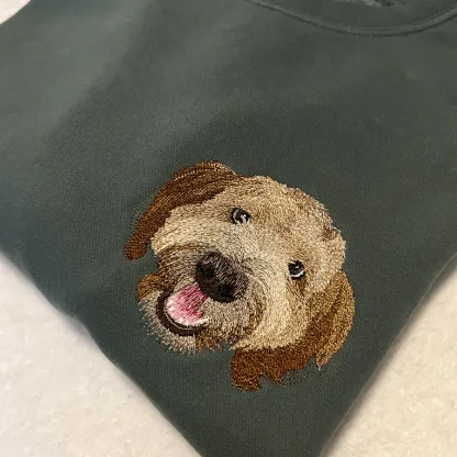 Personalized Pet Portrait Embroidery Sweatshirt Hoodie