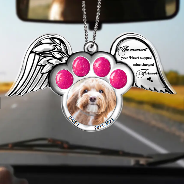 Custom Personalized Memorial Dog Wings Aluminum/ Acrylic Ornament - Memorial Gift Idea For Christmas
