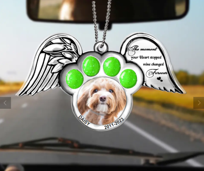 Custom Personalized Memorial Dog Wings Aluminum/ Acrylic Ornament - Memorial Gift Idea For Christmas