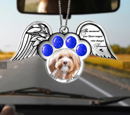 Custom Personalized Memorial Dog Wings Aluminum/ Acrylic Ornament - Memorial Gift Idea For Christmas