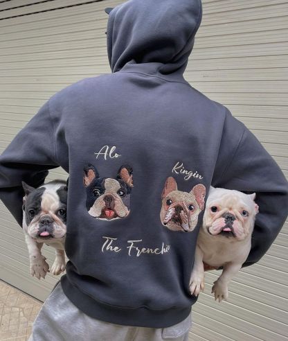 Personalized Embroidered Hoodie Custom Head Cute Gift for Animal Lovers