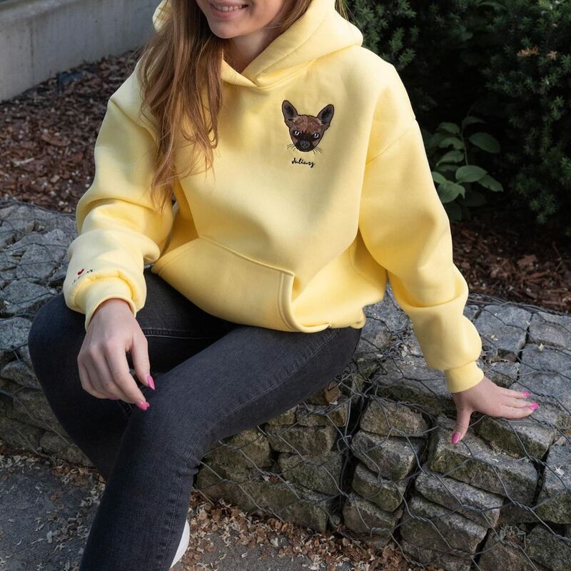 Personalized Pet Portrait Embroidered Sweatshirt Hoodie T-shirt 