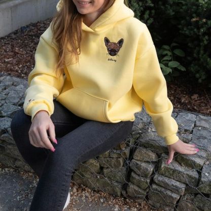 Personalized Pet Portrait Embroidered Sweatshirt Hoodie T-shirt 