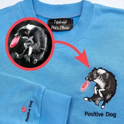 Personalized Pet Portrait Embroidered Sweatshirt Hoodie T-shirt 
