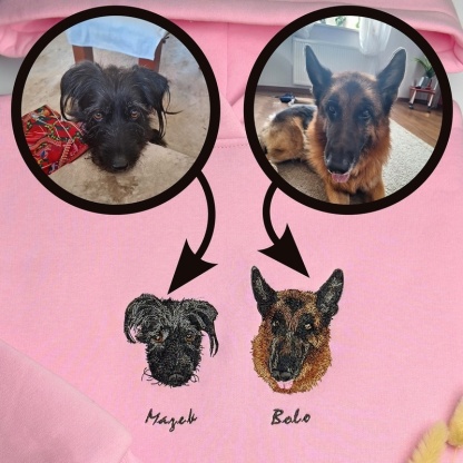 Personalized Pet Portrait Embroidered Sweatshirt Hoodie T-shirt 
