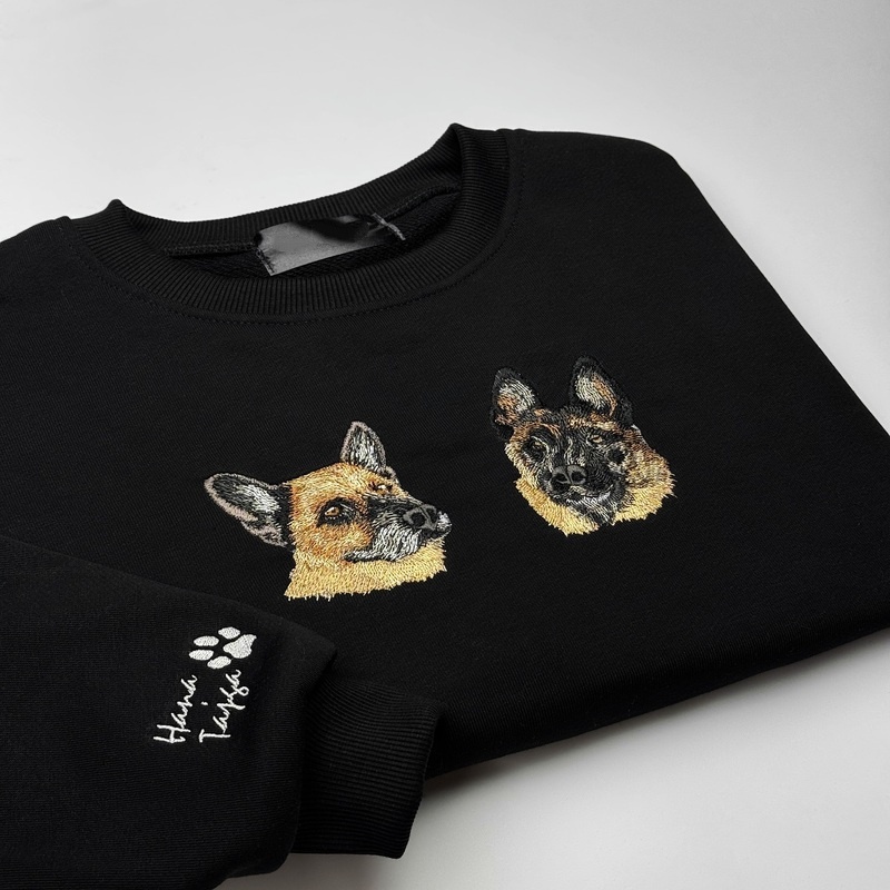 Personalized Pet Portrait Embroidered Sweatshirt Hoodie T-shirt 