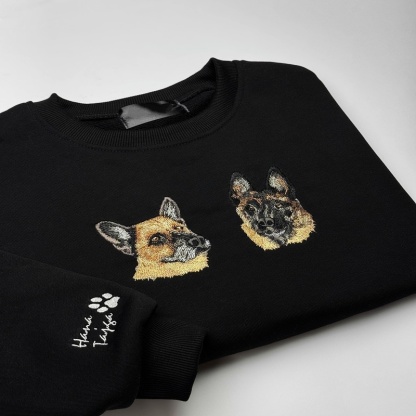 Personalized Pet Portrait Embroidered Sweatshirt Hoodie T-shirt 