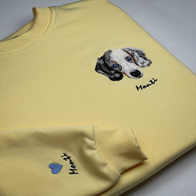 Personalized Pet Portrait Embroidered Sweatshirt Hoodie T-shirt 