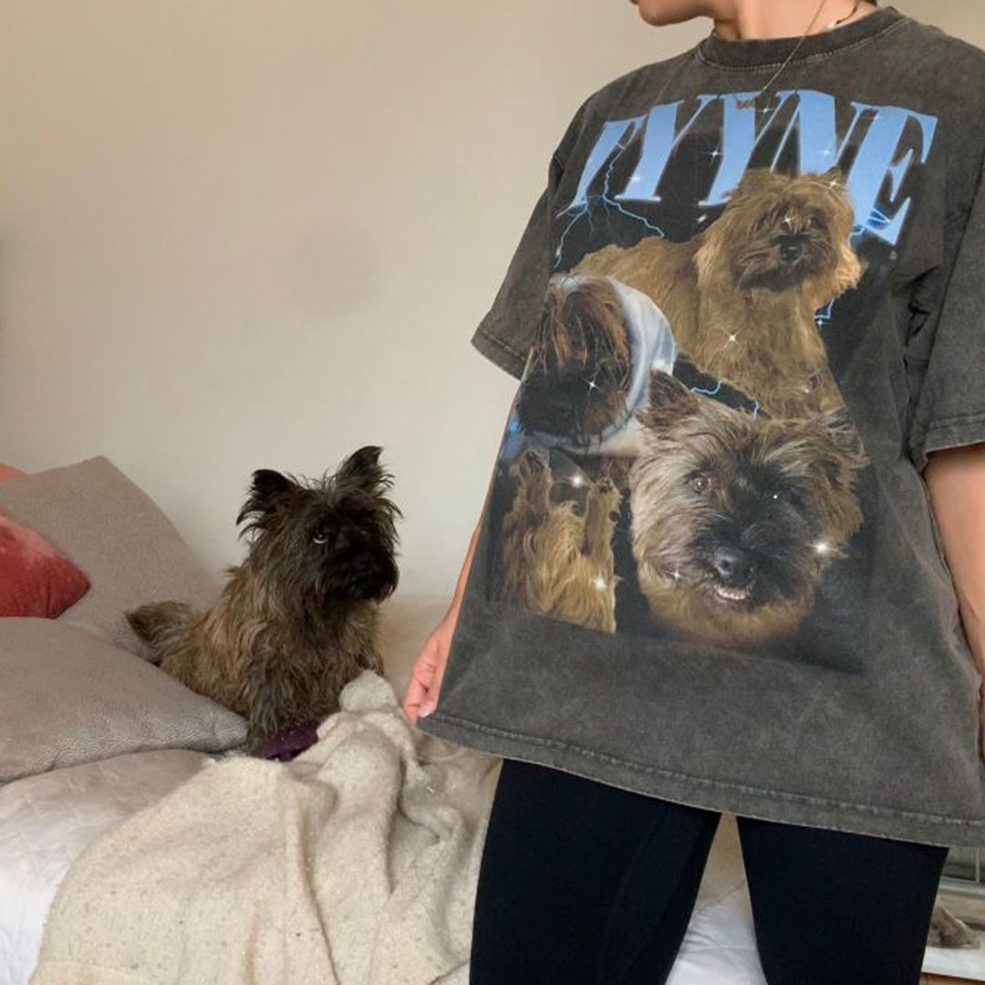 🐾✨Paw-some Style, Tail-Wagging Fun! - Custom Printing Vintage Hip Hop Vintage Pet Sweatshirt