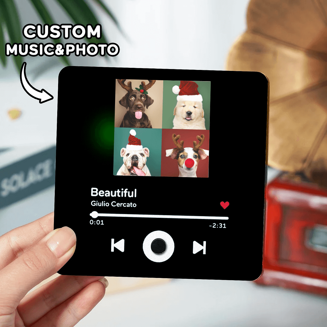 🎄🐾Turn Up the Cheer with Your Pet’s Smile – Custom Pet Photo Music Fridge Magnet – Perfect Christmas Gift for Pet Lovers