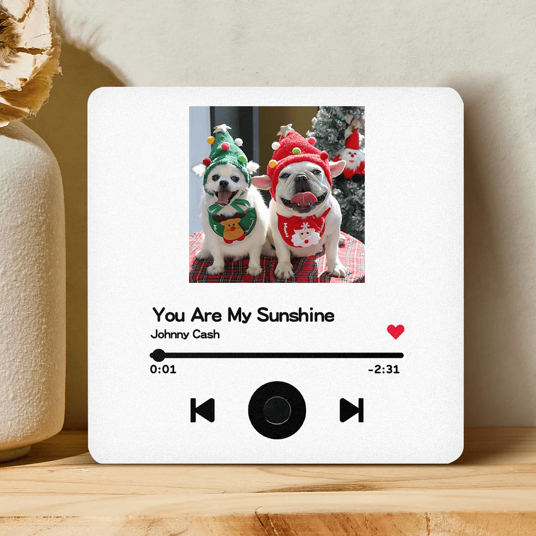 🎄🐾Turn Up the Cheer with Your Pet’s Smile – Custom Pet Photo Music Fridge Magnet – Perfect Christmas Gift for Pet Lovers