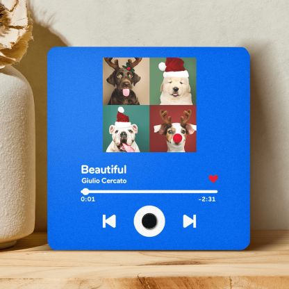 🎄🐾Turn Up the Cheer with Your Pet’s Smile – Custom Pet Photo Music Fridge Magnet – Perfect Christmas Gift for Pet Lovers