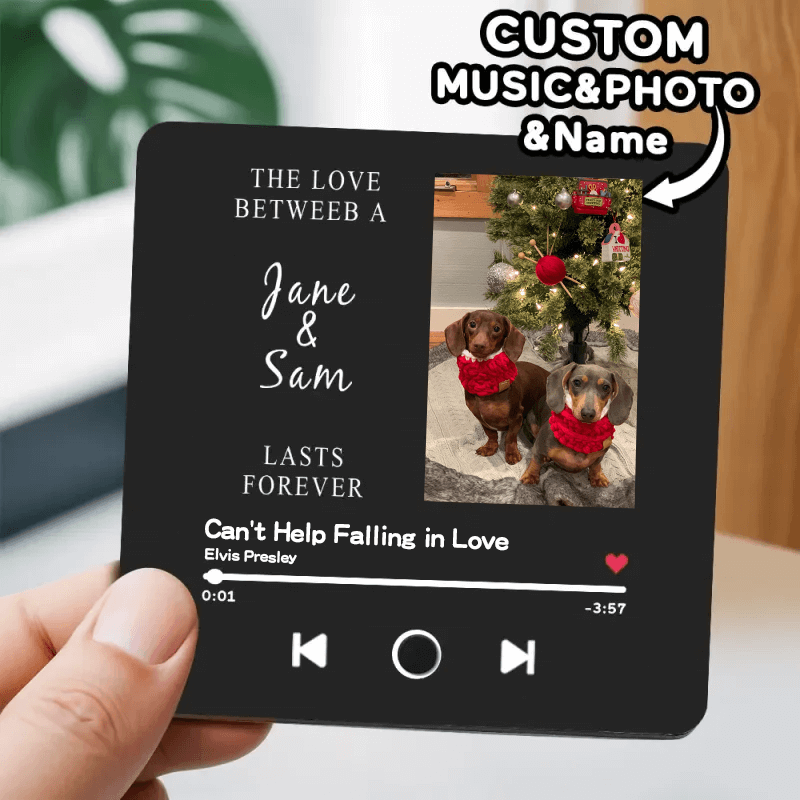 🎄🐾Turn Up the Cheer with Your Pet’s Smile – Custom Pet Photo Music Fridge Magnet – Perfect Christmas Gift for Pet Lovers