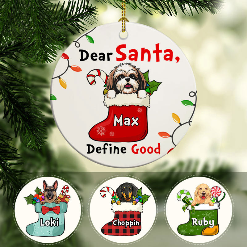 Define Good Personalized Christmas Ornaments Custom Gift for Dog Lovers