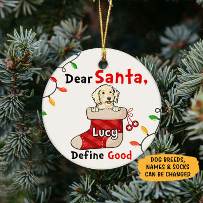 Define Good Personalized Christmas Ornaments Custom Gift for Dog Lovers