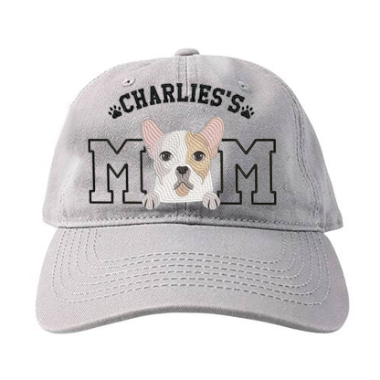 Custom Embroidered Pet Portrait Baseball Cap, Dog Mom Hat, Dog Dad Hat