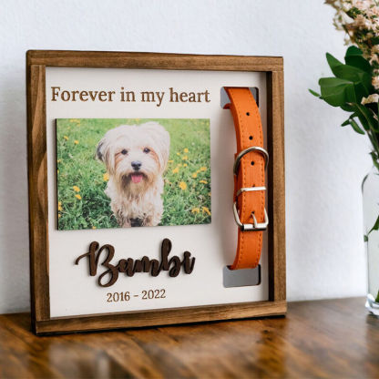Mother's Day Gift Personalized Pet Collar Photo Frame Memorial Gift For Cute Pets