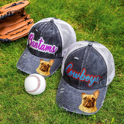 Custom Pet Photo Name Glitter Hat