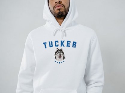 Personalized Dog Portrait Embroidered Hoodie Sweatshirt, Pet Face Shirt
