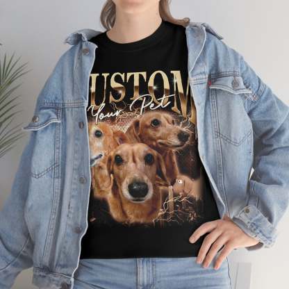 Custom Photo Vintage Tee For Pet Lover-Artloverhouse