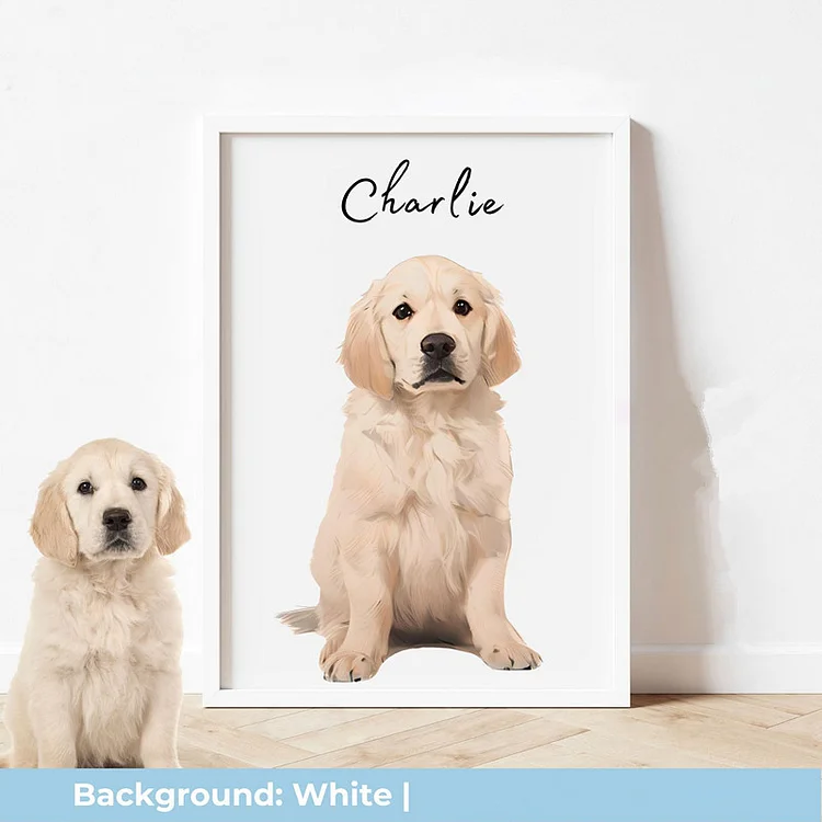 Custom Pet Portraits Using Pet Photo Pet Canvas Wall Art