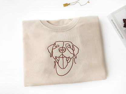 Custom Embroidered Pets Hoodie,Personalised one-line Pet Sweatshirt-Artloverhouse