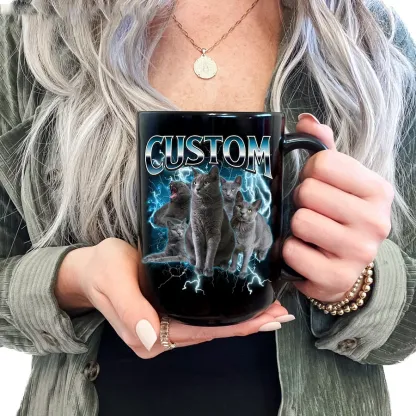 Custom Pet Mug, Using Pet Photo + Name, Custom Photo Vintage 90s