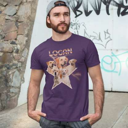 Retro Custom Pet Shirt for Dog & Cat Lovers, Personalized 90s Vintage Graphic Print Tee-Artloverhouse