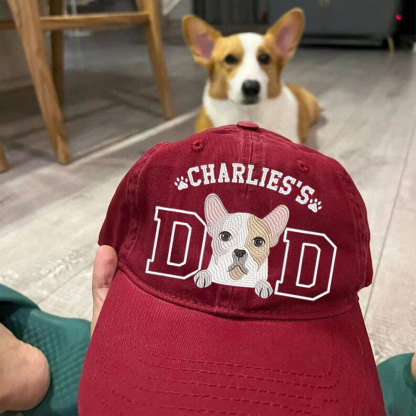 Custom Embroidered Pet Portrait Baseball Cap, Dog Mom Hat, Dog Dad Hat