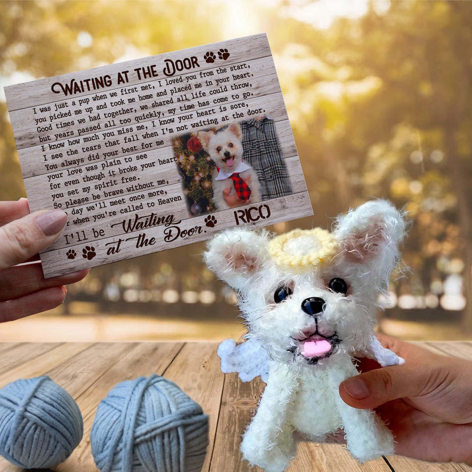 Waiting At The Door- The Best Furry Keepsake - Custom Crochet Pet Doll
