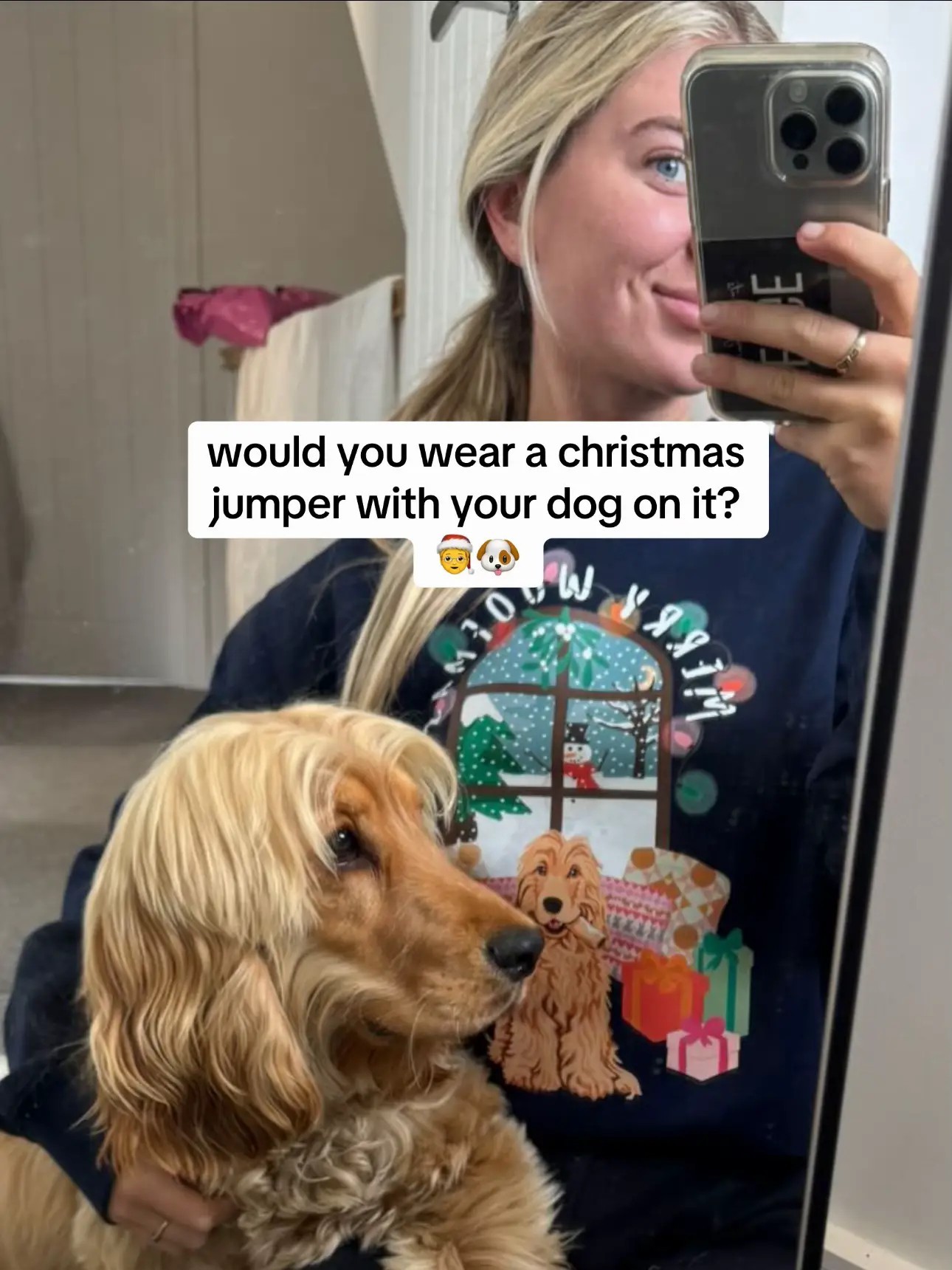 New: Personalization Printed Pet Portrait Organic Christmas Jumper!