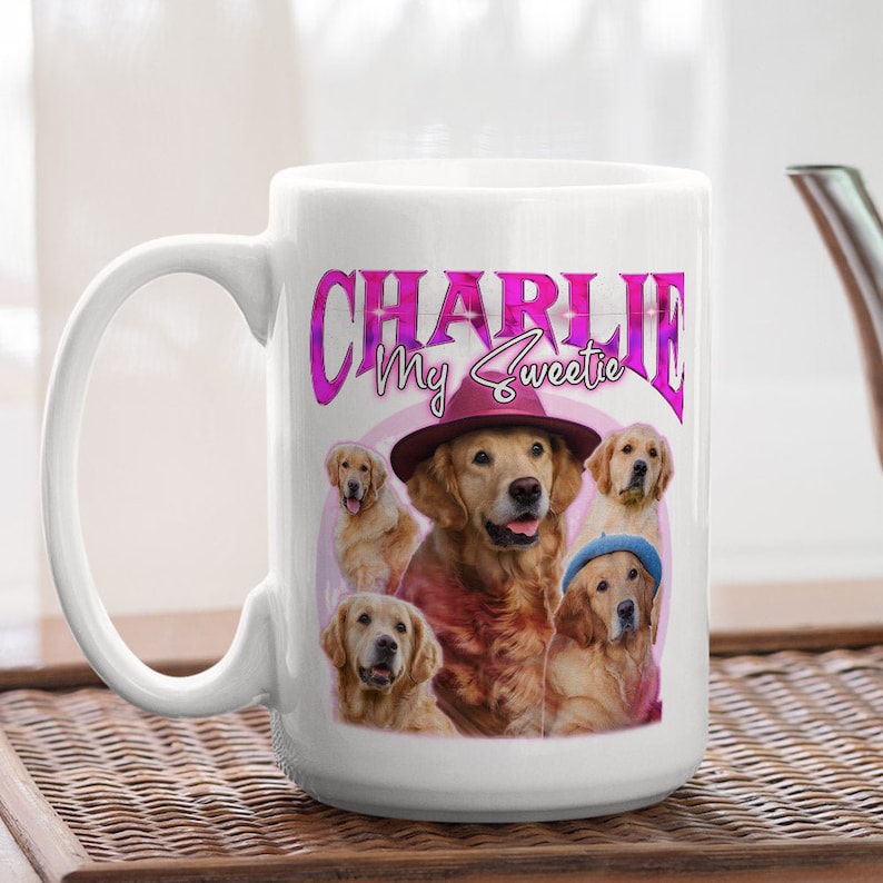 Custom Pet Face Vintage Mug Custom Pet Photo Coffee Mug