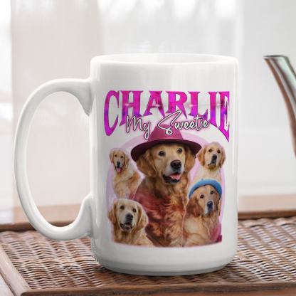 Custom Pet Face Vintage Mug Custom Pet Photo Coffee Mug