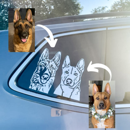 Custom pet portrait decal, dog decal, dog car decal, cat decal, pet memorial decal, custom decal, personalized decal, gift for pet lover-Artloverhouse