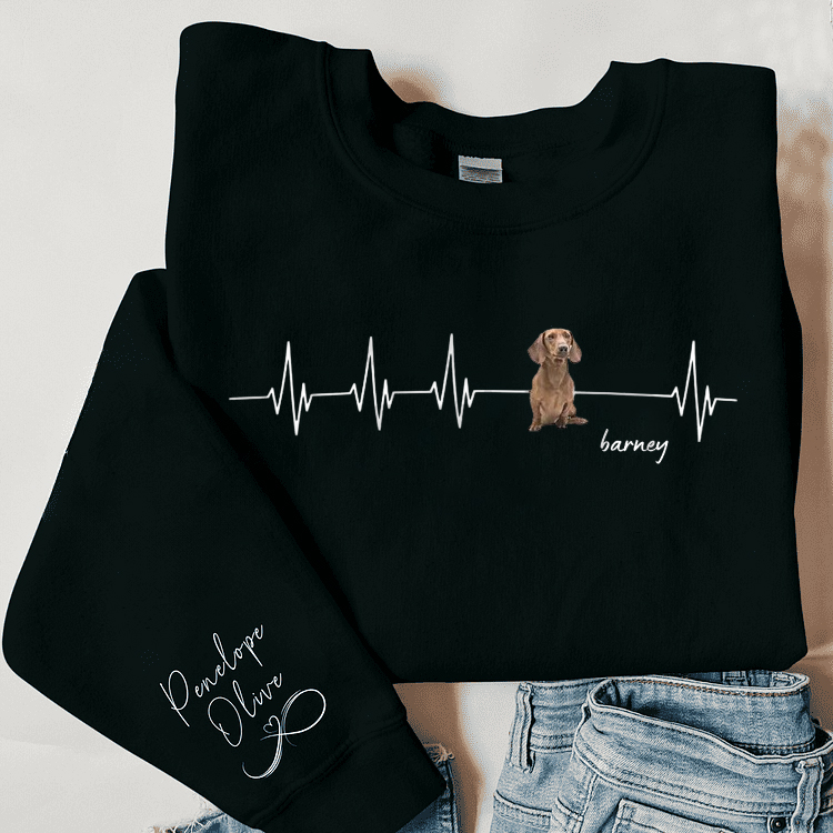 Feel the Love, Wear the Beat – Custom Pet Heartbeat Line T-Shirt, Sweatshirt, and Hoodie