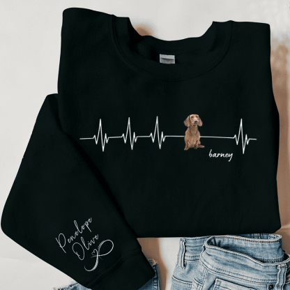 Feel the Love, Wear the Beat – Custom Pet Heartbeat Line T-Shirt, Sweatshirt, and Hoodie