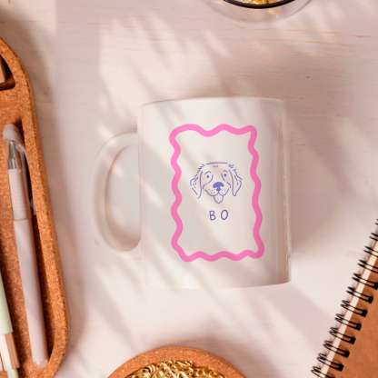 Custom Pet Mug Personalised Drawn Pet Portrait Mug Gift for Dog Mom