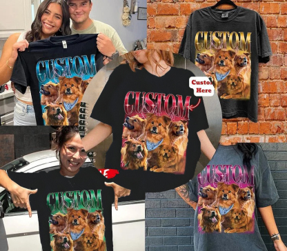 Custom Photo Vintage Tee For Pet Lover-Artloverhouse