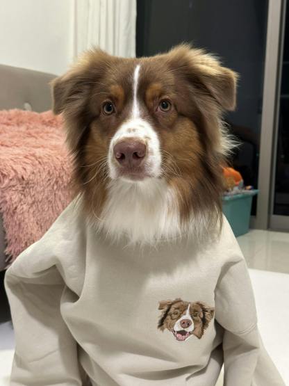 Personalized Pet Portrait Embroidered Sweatshirt-Artloverhouse