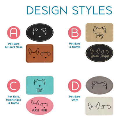 Custom Dog Ear or Cat Ear Outlines Engraved Patch Baseball Hat