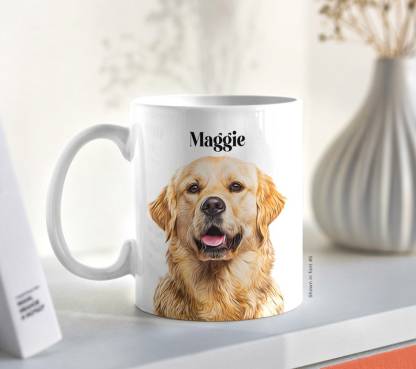 Custom Pet Portraits Mug with Name, Personalized Pet Faces Coffee Mug, In Memory of Pet Loss