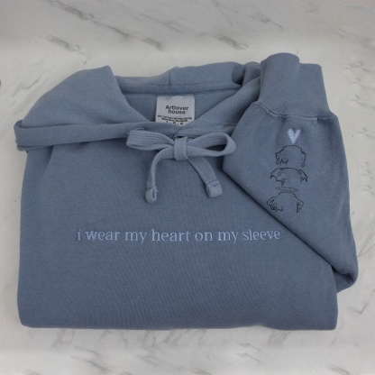 I Wear My Heart on My Sleeve - Custom Pet Portrait Sweatshirt/T-shirt for Pet Lovers, Pet Memorial