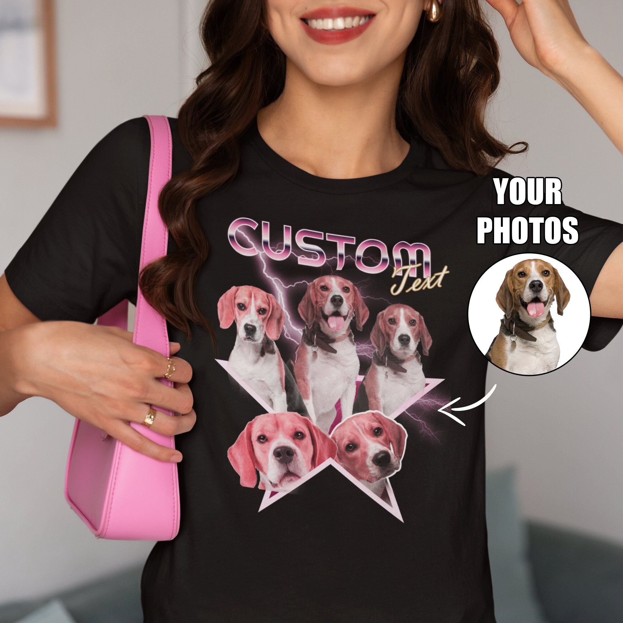 Retro Custom Pet Shirt for Dog & Cat Lovers, Personalized 90s Vintage Graphic Print Tee-Artloverhouse
