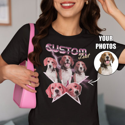 Retro Custom Pet Shirt for Dog & Cat Lovers, Personalized 90s Vintage Graphic Print Tee-Artloverhouse