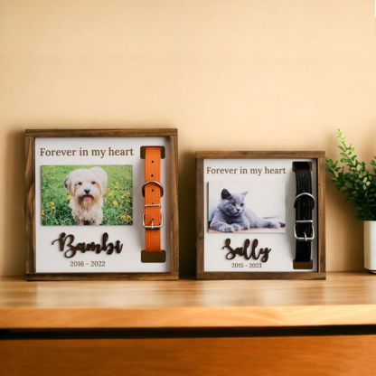 Mother's Day Gift Personalized Pet Collar Photo Frame Memorial Gift For Cute Pets