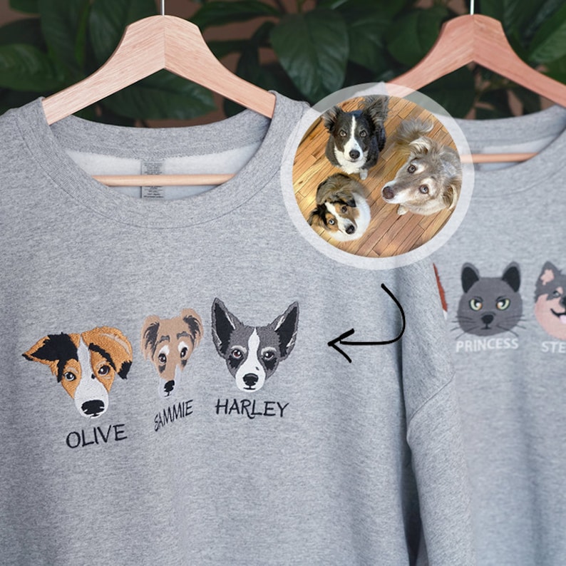 Custom embroidered pet T shirt, hoodie, sweatshirt embroidered Personalized-Artloverhouse