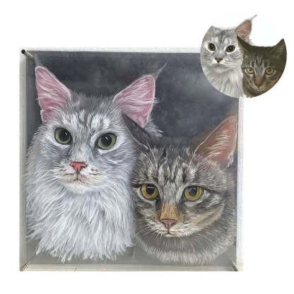 Custom 3D Glass Painting Pet Painting Cat/Dog Portrait Art-Artloverhouse